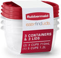 Rubbermaid EasyFindLids Food Storage and Organization Containers, 3-Pack, Racer Red, BPA-Free, Microwave & Dishwasher Safe by Rubbermaid