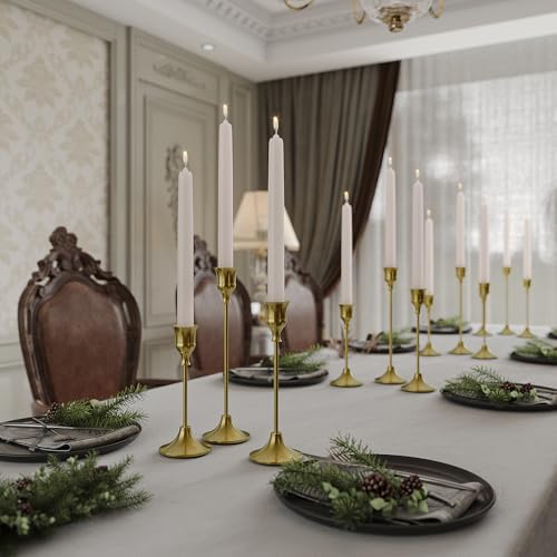 NLBTW 24 Pcs Brass Gold Candle Holder Bulks for Wedding Party Decor - Image 4