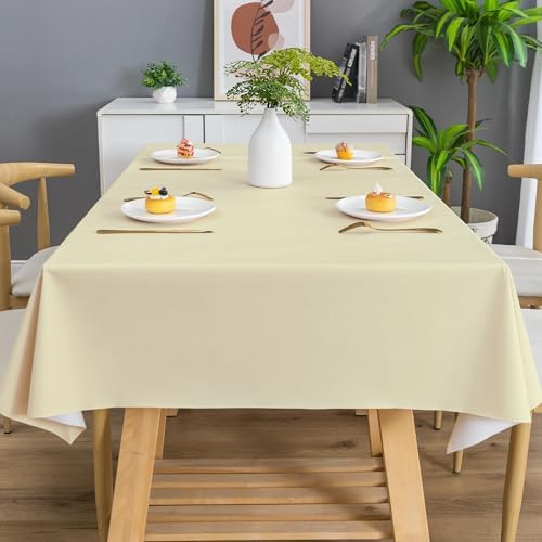 Rectangle Table Cloth,100% Waterproof Tablecloth Oil Proof Spill Proof Vinyl Table Cloth, Wipe Clean Plastic Table Cover for Dining, Camping, Indoor and Outdoor 54" x 78",Beige - Image 7