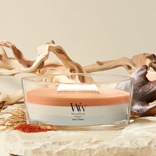 WoodWick Vanilla Embers Trilogy Tri-Scented Candle, Crackling Wick, 16oz - Image 2