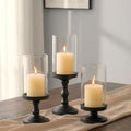 NUPTIO Pillar Candle Holder for Halloween: Hurricane Glass Candleholder by Nuptio
