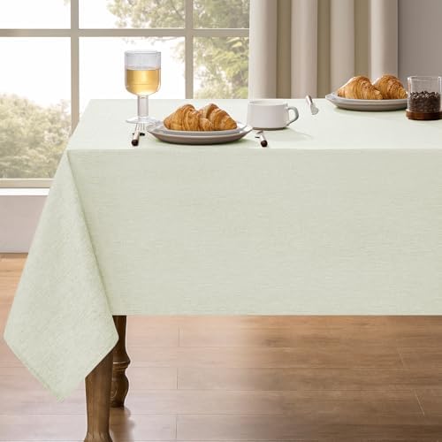 Decorelia Extra Long Rectangle Linen Farmhouse Tablecloth for 10ft Table,Dirty-repel Easy to Clean Banquet Burlap Tablecloths for Dining& Kitchen Table(Oblong, 60 x 144 Inch (12-14 Seats), Light Grey) by Decorelia