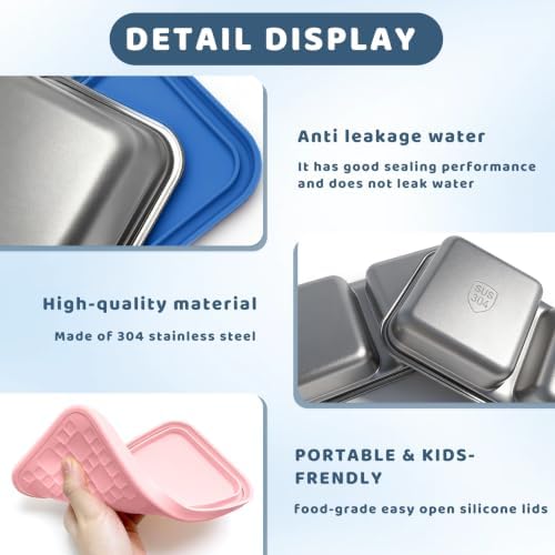 15 oz Snack Containers for Kids, Stainless Steel Lunch Box 3 Pack - Image 6
