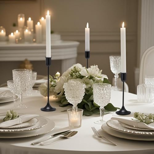 Batoslee Black Candlestick Holders Set of 3 Pcs, Taper Candle Sticks Stand - Image 6