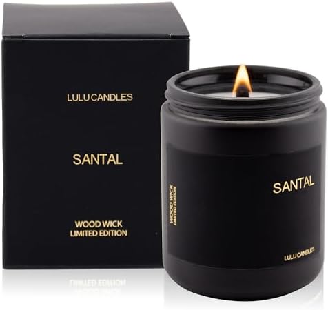 Lulu Candles | Santal | Wood Wick | Luxury Scented Soy Jar Candle | Hand Poured in The USA | Highly Scented Long Lasting (8 Oz. Mason Jar) by LULUCANDLES