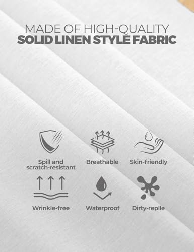 Decorelia Washable White Table Cloths for 4 Ft Rectangle Tables-4 Pack, Washable Polyester Rustic Faux Linen Rectangular Table Cloth Cover for Wedding,Outdoor,Events, Party,Banquet,Dining, 60x84 Inch - Image 4