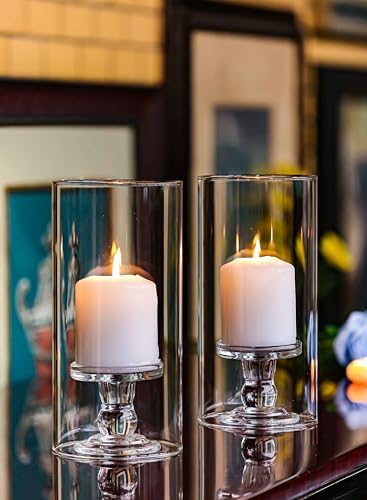 CYS EXCEL 2 PCS (H:10" D:4.75") Open Ended Glass Hurricane Candleholder Tube Shade | Multiple Size Choices Open Flame Candle Chimney Tube Cover | Bottomless Cylinder - Image 6