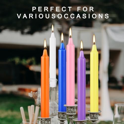 YOROXRG 40 Pack Spell Chime Candles-4 Inch Multi-Colored Taper Candles Sticks-for Home Decor Kitchen Decor Wedding Decoration-10 Colours - Image 5