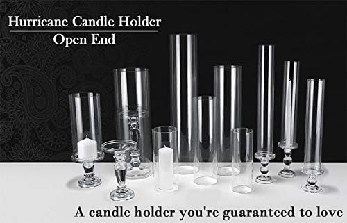 CYS EXCEL 2 PCS (H:10" D:6") Open Ended Glass Hurricane Candleholder Tube Shade | Open Flame Candle Chimney Tube Cover | Bottomless Cylinder - Image 5