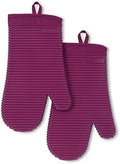 KITCHENAID Ribbed Soft Silicone Oven Mitt 2-Pack Set, 7.5"x13", Beet by Unknown