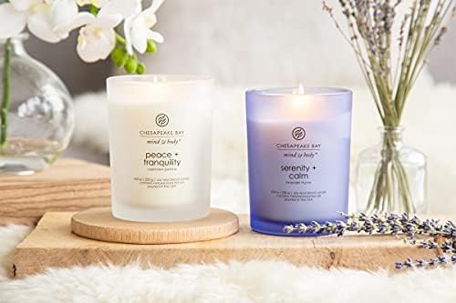 Chesapeake Bay Medium Jar Candles Duo - Peace + Tranquility (Cashmere Jasmine) and Serenity + Calm (Lavender Thyme) Home Decor - Image 5