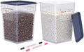 2 Pack 22 QT Commercial Food Storage Containers with Lids, BPA-Free Translucent Large Square Containers with Handles for Flour, Rice, Pet Food and Commercial Bulk Storage by GATBO