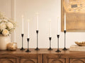 NLBTW Set of 6 Black Candle Holders for Taper, Vintage Candlestick Holder Decorative Metal Candle Sticks Home Decor Centerpieces for Table Mantel Festive Decorations by NLBTW