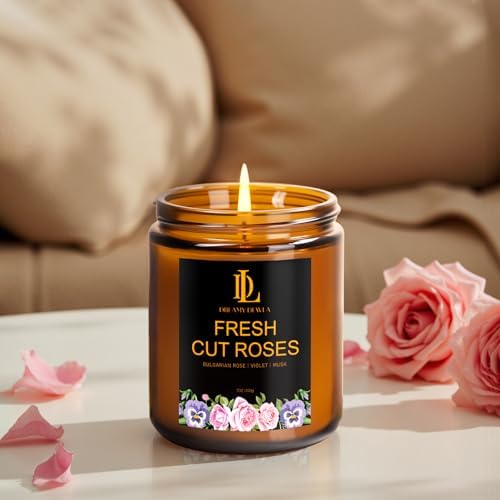 Fresh Cut Roses Candles, Fresh Cut Roses Scented Candle, Mother's Day Candle Gifts for Women, Soy Candles for Home Scented, 7oz 50 Hours Burn, Home Décor - Image 5