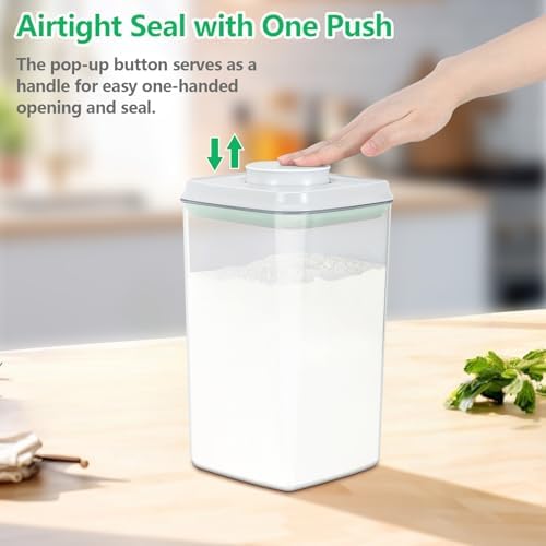 4.2 Qt Airtight Flour Rice Storage Container with Pop-up Lid Sugar Holder - Image 2