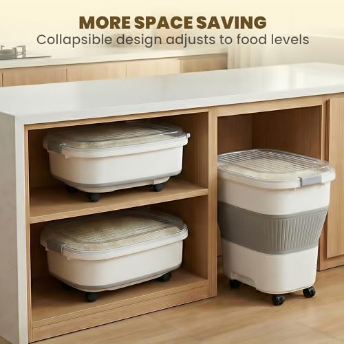 HOYTAMDAR 50Lbs Collapsible Rice Container,Airtight Food Storage container - Image 3