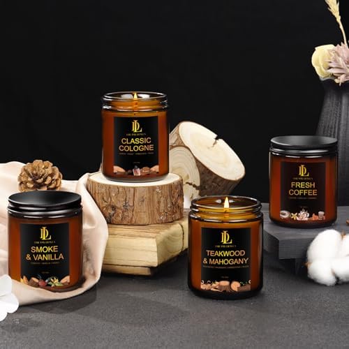Teakwood & Mahogany Candles, Teakwood Mahogany Scented Candle, Natural Soy Candles for Home Scented, Long Lasting with 50 Hour Burn Time, Gifts for Men Women - Image 6