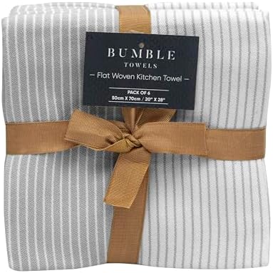 Premium Kitchen Towels 6 Pack 100% Cotton, 20"x28" - Grey - Image 4