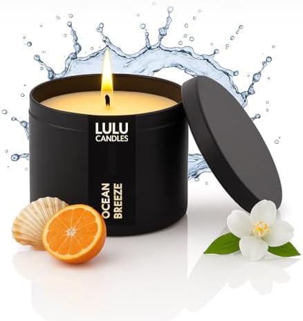 Lulu Candles | Ocean Breeze Scented Candle | Smells Fresh & Oceany | Luxury Scented Soy Tin Candle | Hand Poured in The USA | Highly Scented & Long Lasting (8 Oz. Tin) by LULUCANDLES