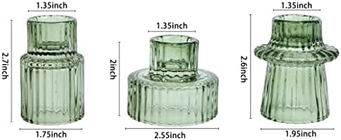 Vixdonos Taper Glass Candlestick Holders Tealight Candle Holders for Table Centerpieces, Wedding Decor and Dinner Party (6 Pcs, Green) - Image 2