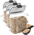 ProKeeper 2.5-Quart Grain Storage Container with Hinged Lid, Clear – BPA-Free, Airtight Seal, 5.5 x 7.65 x 7.25, 1 Piece (Pack of 3) by ProgressiveInternational