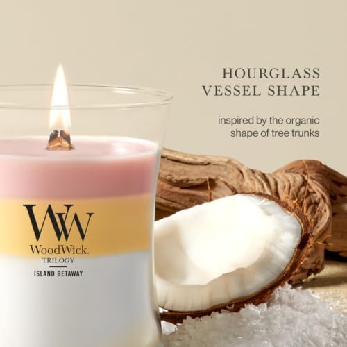 WoodWick Island Getaway Trilogy Tri-Scented Candle, Crackling Wick, 9.7oz - Image 4