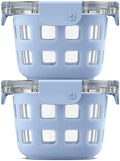 Ello Duraglass 2 Cup Glass Storage Containers with Lids, 2 Pack, Blue by Ello