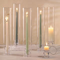 Volens Hurricane Glass Candle Holders- Set of 6 Candlestick Holders 14" H by VolensLightUpYourLife
