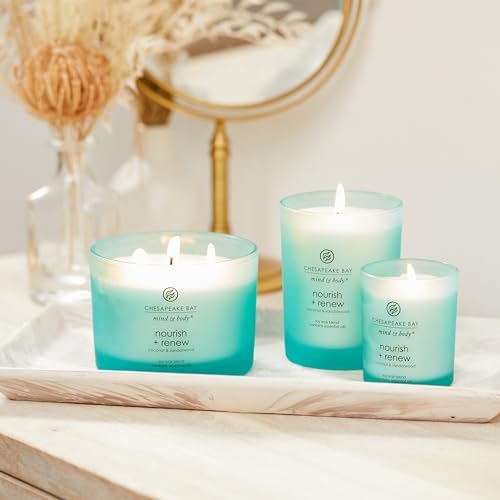 Chesapeake Bay Candle Mind & Body 3-Wick Coffee Table Jar Candle Nourish + Renew (Coconut & Sandalwood), 11oz (Pack of 4) - Image 5