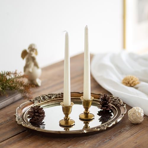 Vintage Candlestick Candle Holders Brass - Romadedi Taper Gold Candle Stick Victorian Style for Table Centerpiece Wedding Reception Festive Christmas Mantel Decoration or Home Decor Set of 6 - Image 5