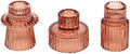 Vixdonos Glass Candlestick Holders Tealight Candle Holders for Table Centerpieces, Wedding Decor and Dinner Party (3 Pcs, Reddish Brown) by Vixdonos