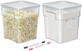 2 Pack 8 QT Polycarbonate Commercial Food Storage Containers with Airtight Lids, Clear, Stackable Ingredient Food Storage Containers for Flour, Sugar, Rice, and Food Prep, 2 Markers Included by GATBO