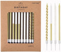 PHD CAKE Gold Metallic Long Thin Birthday Candles, Party Decorations by PHDCAKE