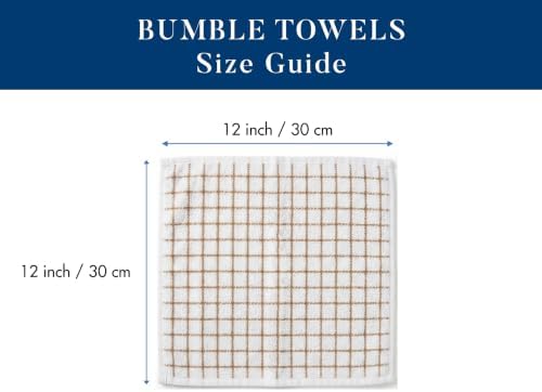 Bumble Dish Cloths (6-Pack), 100% Cotton Kitchen Towels, 12"x12" - Tan - Image 2