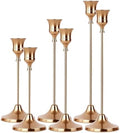 2 Sets(6 Pcs) French Gold Tapered Candle Holder,Candlestick Tall Metal Candlestick Holders for Table Centerpiece Home Decor for Wedding Fireplace Mantel Housewarming Gift Fits 3/4 Inch Thick Candles by Unknown