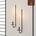 Metal Wall Candle Sconce Holder Set of 2 Wall Mount Candle Holder Pillar Holder Black Modern Wall Candle Sconces Hanging for Living Room Farmhouse Fireplace Wedding by WOLAOJA