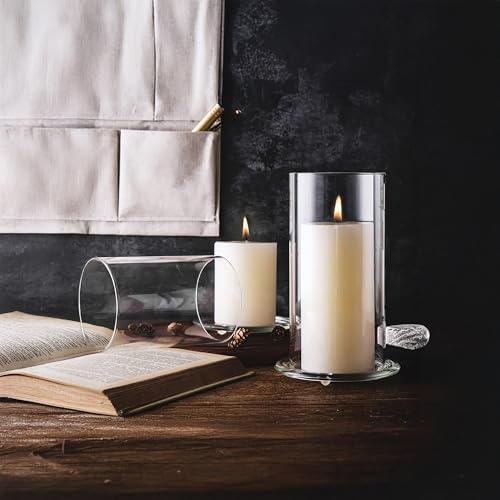 WGVI Hurricane Candle Holder Sleeve, Wide 3", Height 10", Clear Glass Cylinder Candleholder, Chimney Tube, Open Ended Candle Shade, 1 Piece - Image 6