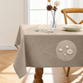 Pureegg Table Cloth for Rectangle Tables - Elegant Linen Mocha Tablecloth Resists Water, Stain, Wrinkle and Heat, Ideal for Dining, Party, Birthday and Wedding, 52x70 Inch by Pureegg