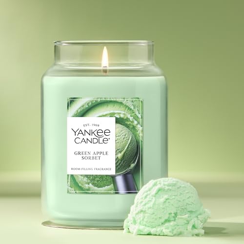 Yankee Candle Green Apple Sorbet Scented Candle, 22oz Large Jar - Image 4