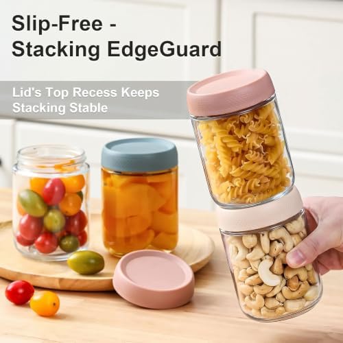 Airtight Glass Food Storage Containers with Screw Lids, Wide Mouth Overnight Oats Jars, Meal Prep Containers for Salad Dressing, Condiment, Spice, Baby Food Snacks (Mix-9Pack) - Image 5