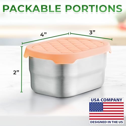 Small Metal Snack Containers - Stainless Steel - 8 oz, 4 PK, Fall Fest - Image 4