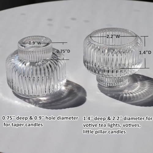 Woho 4pcs Candle Stick Candle Holder, Clear Taper Candle Holder for Wedding - Image 6