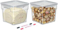 2 Pack 6 QT Airtight Food Storage Containers with Lids, Commercial Kitchen Ingredient Containers with Recessed Handles and Labeling Area, Clear Stackable Storage for Rice, Flour, Sugar, Grains by GATBO