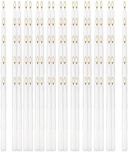 YOROXRG 100Pack White Taper Candles, 7-8 Hours Burn Time, Unscented, Smokeless and Dripless, 0.75 x 10 Inch Dinner Candle Set for Household, Wedding, Party and Home Décor Candlesticks - Image 2