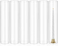 6 Pcs Hurricane Candle Holder Sleeve, H:14" D:3" Clear Glass by REWOMC