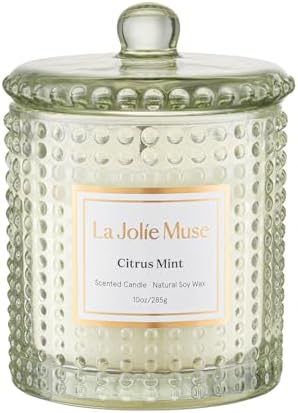 LA JOLIE MUSE Citrus Mint Scented Candles for Home, Natural Soy Wax, 55 Hrs by LaJol%C3%ADeMuse