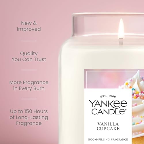 Yankee Candle Vanilla Cupcake, Scented Candle, 22oz Large Jar with up to 150 Hour Burn Time, Giftable, Birthdays (Pack of 4) - Image 3