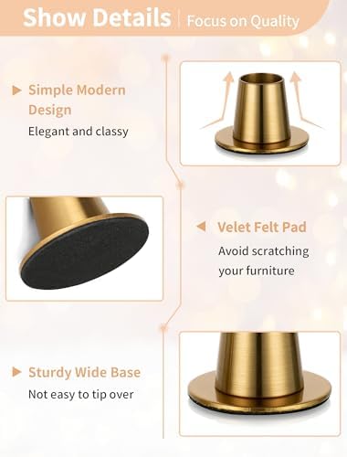 NUPTIO Gold Candlestick Holders Set of 12, Small - Image 5