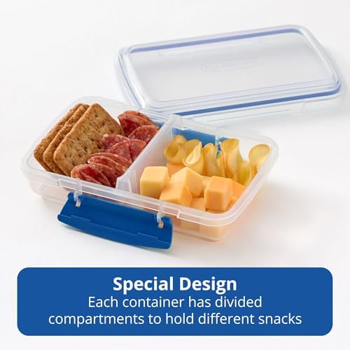 Rubbermaid Pack & Go Set with Two 350 mL Containers and Two 820 mL Containers, Divided Compartments, Meal Prep Containers with Secure Seal Lids - Image 3