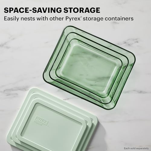 Pyrex Colors Tinted (4-PC) Large Rectangular Food Storage Container Set, Snug Fit Non-Toxic Plastic BPA-Free Lids, Freezer Dishwasher Microwave Safe, 6 Cup & 11 Cup - Image 3